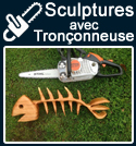 Sculpture sur bois a la tronconneuse
