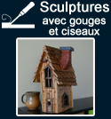 Sculpture sur bois avec gouge et ciseau a bois